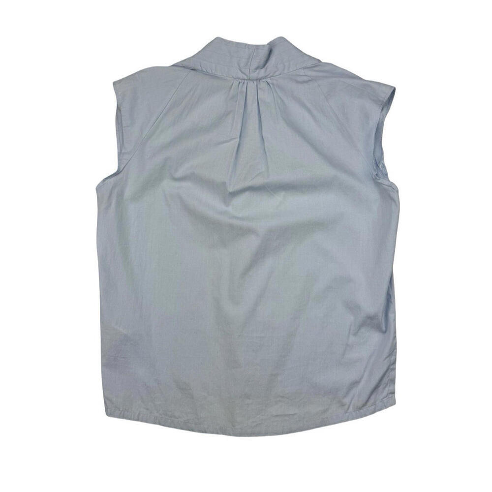 FRAME Lindsay Cotton Poplin Cap Sleeve Sleeveless Top Light Blue Size S - Picture 3 of 6